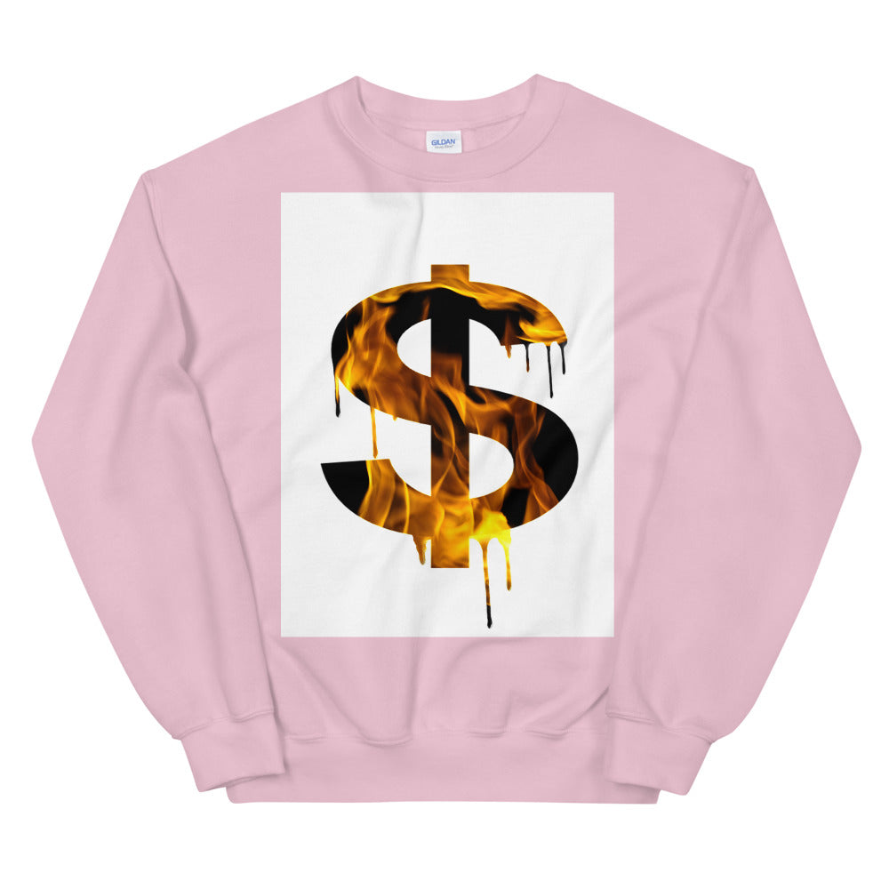 Burning Dollar Unisex Sweatshirt.