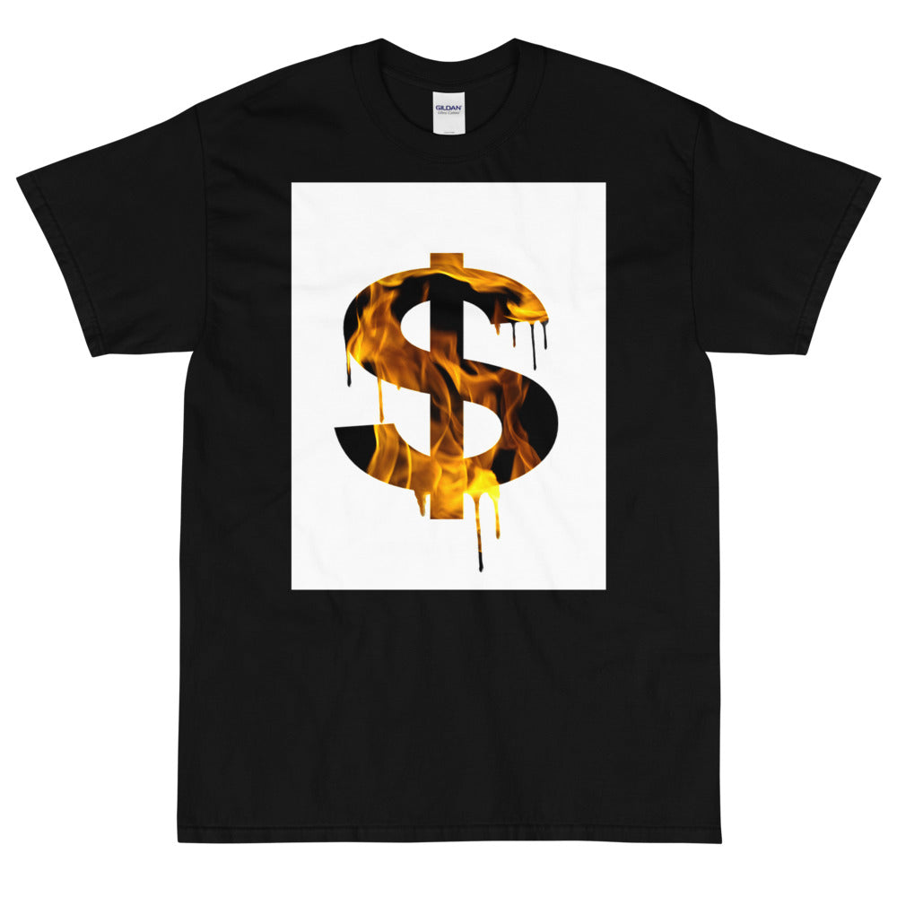 Burning Dollar Short Sleeve T-Shirt